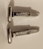 Vintage Woolno Mother of Pearl Square Silver Tone Cufflinks