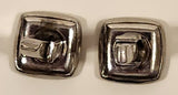 Vintage Woolno Mother of Pearl Square Silver Tone Cufflinks