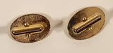 Vintage Blue Swirl Gemstone Gold Tone Cufflinks
