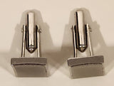 Vintage Rectangular Shaped Silver Tone Cufflinks