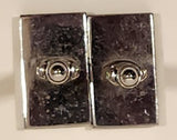 Vintage Rectangular Shaped Silver Tone Cufflinks
