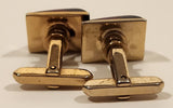 Vintage Hickok U.S.A. Red Ruby Lucite Rectangular Shaped Gold Tone Cufflinks
