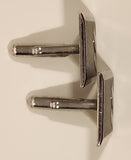 Vintage Swank Gradient Pattern Silver Tone Cufflinks