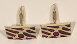 Vintage Red Sparkling Enamel Silver Tone Cufflinks