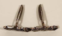 Vintage Michigan Front End Loader Silver Tone Cufflinks