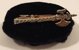Vintage Straton Medieval Battle Axe Metal Tie Clip Made in England