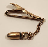 Vintage Hickok U.S.A. Gold Tone Metal Tie Bar Clip with Chain
