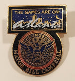 1996 Mayor Bill Campbell The Games Are On Atlanta Olympics Enamel Metal Lapel Pin