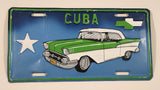 Rare Vintage Cuba Chevrolet Bel Air Green White Blue Embossed Heavy Metal Souvenir Vehicle License Plate Tag