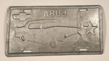 Rare Vintage Cuba Chevrolet Bel Air Green White Blue Embossed Heavy Metal Souvenir Vehicle License Plate Tag