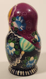 Vintage U.S.S.R Soviet Union Russian Purple Wooden Nesting Dolls Set of 5