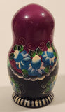 Vintage U.S.S.R Soviet Union Russian Purple Wooden Nesting Dolls Set of 5