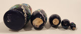 Vintage U.S.S.R Soviet Union Russian Purple Wooden Nesting Dolls Set of 5