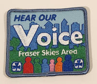Girl Guides Hear Our Voice Fraser Skies Area Langley BC Embroidered Fabric Patch Badge