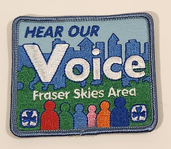 Girl Guides Hear Our Voice Fraser Skies Area Langley BC Embroidered Fabric Patch Badge