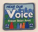 Girl Guides Hear Our Voice Fraser Skies Area Langley BC Embroidered Fabric Patch Badge