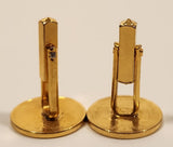 Vintage 1964 & 1969 Canada 1 Cent Penny Coin Blue Enamel Gold Plated Cufflinks