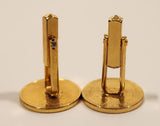 Vintage 1964 & 1969 Canada 1 Cent Penny Coin Blue Enamel Gold Plated Cufflinks