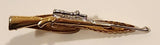 Vintage Hickok U.S.A. Rifle with Scope Gold Tone Tie Clip