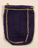 Vintage Seagram's Crown Royal Embroidered Purple Drawstring Bag Pouch