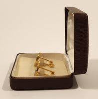 Vintage 1951 & 1972 Canada 1 Cent Penny Coin Blue Enamel Gold Plated Cufflinks In Case
