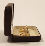 Vintage 1951 & 1972 Canada 1 Cent Penny Coin Blue Enamel Gold Plated Cufflinks In Case