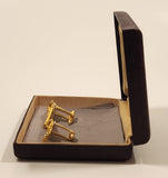 Rare Vintage ECCO Flintlock Dueling Pistol Guns Gold Tone Cufflinks In Case 1392R 1392L