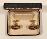 Vintage Dante Museum Wild Horses Dark Red White Inlaid Cameo Gold Tone Cufflinks In Murray Goldman Case