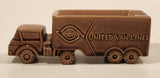 Rare Vintage United Van Lines Tremblay Express LTEE Jonquiere Quebec Montreal Brown Semi Truck Shaped Ceramic Ashtray