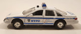 Daron NYPD #1277 Police Car White Pull Back 1/43 Scale Die Cast Toy Car Vehicle with Opening Doors