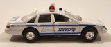 Daron NYPD #1277 Police Car White Pull Back 1/43 Scale Die Cast Toy Car Vehicle with Opening Doors