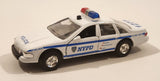Daron NYPD #1277 Police Car White Pull Back 1/43 Scale Die Cast Toy Car Vehicle with Opening Doors