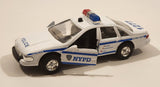 Daron NYPD #1277 Police Car White Pull Back 1/43 Scale Die Cast Toy Car Vehicle with Opening Doors