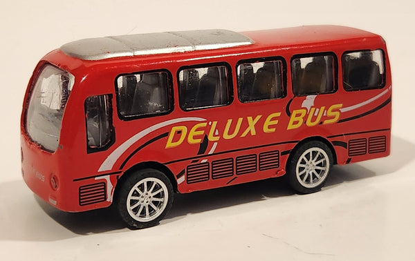 Go Bros Deluxe Bus K18835 Red Pull Back Die Cast Toy Car Vehicle Missing One Tire