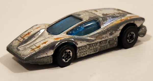 Vintage 1976 Hot Wheels Super Chromes Large Charge Aeroflash Red Lines Chrome Die Cast Toy Car Vehicle
