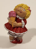 Vintage 1984 OAA Cabbage Patch Kids Girl Holding Ice Cream Cone in Red Dress 2 1/4" PVC Toy Figure