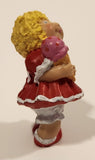 Vintage 1984 OAA Cabbage Patch Kids Girl Holding Ice Cream Cone in Red Dress 2 1/4" PVC Toy Figure