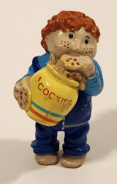 Vintage 1984 OAA Cabbage Patch Kids Boy Holding Cookie Jar Eating Cookies 2 3/8" PVC Toy Figure