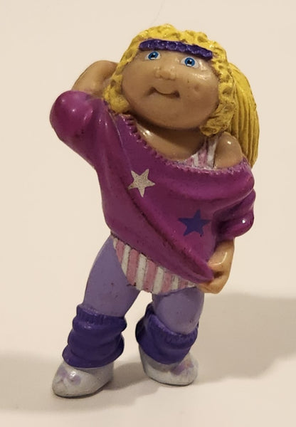 Vintage 1984 OAA Cabbage Patch Kids Girl In Purple Pink Aerobics Workout Clothes 2 1/4" PVC Toy Figure