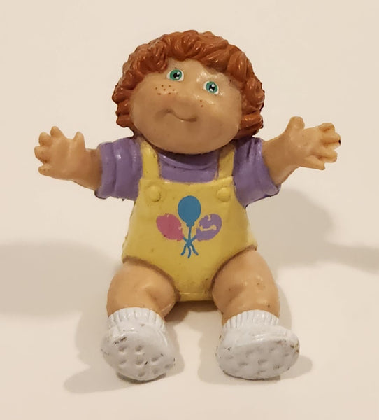Vintage 1984 OAA Cabbage Patch Kids Baby Girl in Yellow Overalls with Balloons 1 3/4" PVC Toy Figure
