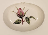 Pink English Rose Oval Shaped Ceramic Fridge Magnet