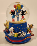 2001 Hallmark Disney Walt's 100th Birthday Mickey Minnie Pinocchio Cinderella Tinkerbell 6 3/4" Tall Musical Resin Snow Globe