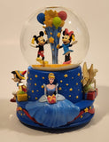 2001 Hallmark Disney Walt's 100th Birthday Mickey Minnie Pinocchio Cinderella Tinkerbell 6 3/4" Tall Musical Resin Snow Globe