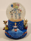 2001 Hallmark Disney Walt's 100th Birthday Mickey Minnie Pinocchio Cinderella Tinkerbell 6 3/4" Tall Musical Resin Snow Globe