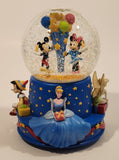 2001 Hallmark Disney Walt's 100th Birthday Mickey Minnie Pinocchio Cinderella Tinkerbell 6 3/4" Tall Musical Resin Snow Globe