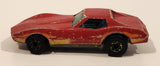 1982 Hot Wheels Gold Hot Ones Corvette Stingray Red Die Cast Toy Car Vehicle - Hong Kong