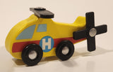 Melissa & Doug Rescue Helicopter Yellow Wood Toy Aircraft Vehicle