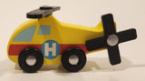 Melissa & Doug Rescue Helicopter Yellow Wood Toy Aircraft Vehicle