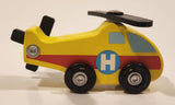Melissa & Doug Rescue Helicopter Yellow Wood Toy Aircraft Vehicle