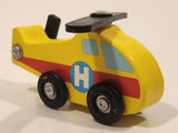 Melissa & Doug Rescue Helicopter Yellow Wood Toy Aircraft Vehicle